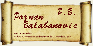 Poznan Balabanović vizit kartica